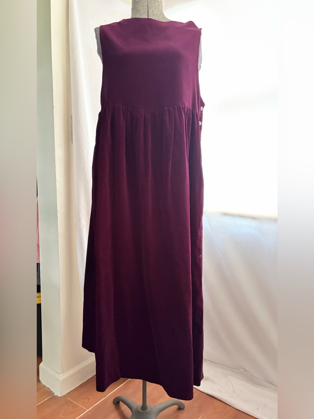 Vintage Laura Ashley velvet pinafore maxi dress